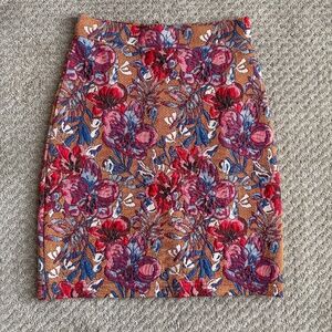 Maeve (Anthropologie) Golden Bliss Floral Pencil Skirt, Size XS